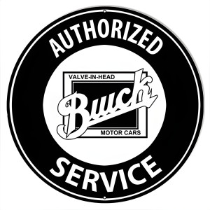 Buick Service Authorized Motor Oil Gas Metal Sign - 30" round