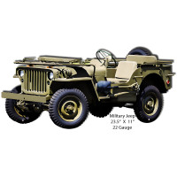 Military Jeep Metal Sign - 11" x 23.5"