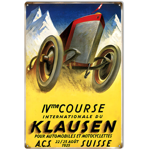 Internationale Klausen 1925 Motor Speedway Metal Sign - 12" x 18"