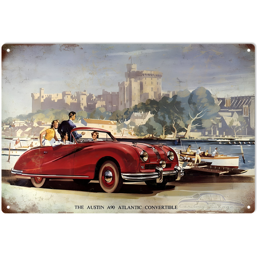 Austin A90 Atlantic Convertible Old Nostalgic Car Metal Sign - 12" x 18" Austin A90 Atlantic Convertible Old Nostalgic Car Metal Sign - 12" x 18"