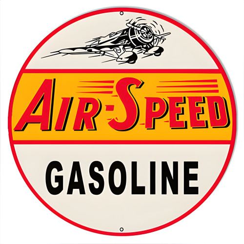 Air Speed Gasoline Metal Sign - 18" Round