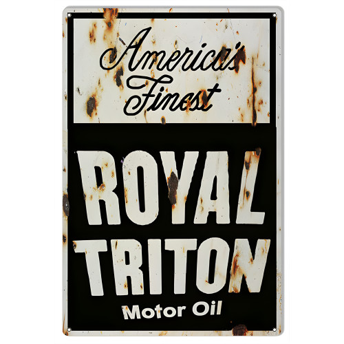 Royal Triton Motor Oil Metal Sign - 12" x 18"