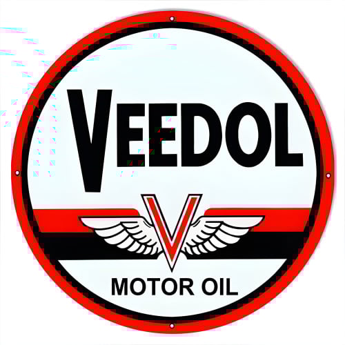 Veedol Motor Oil Metal Sign - 30" Round