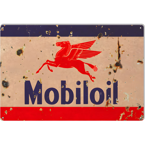 Mobiloil Vintage Reproduction Metal Sign - 16" x 24"