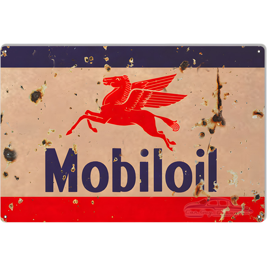 Mobiloil Vintage Reproduction Metal Sign - 16" x 24" Mobiloil Vintage Reproduction Metal Sign - 16" x 24"