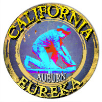 Eureka California Garage Art Man Cave Metal Sign - 28" round