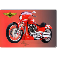 Red One Off Original Custom Motorcycle Signature Series Metal Sign - 12" x 18"
