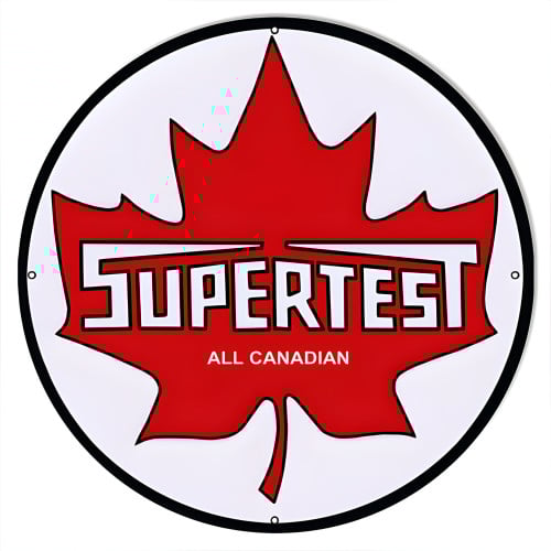 Supertest Canadian Motor Oil Metal Sign - 30" Round