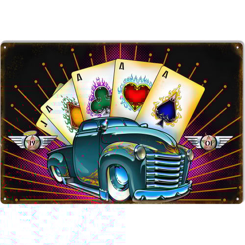 1901 Aces Metal Sign - 12" x 18"
