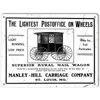 Post Office On Wheels Nostalgic Metal Sign - 9" x 12"