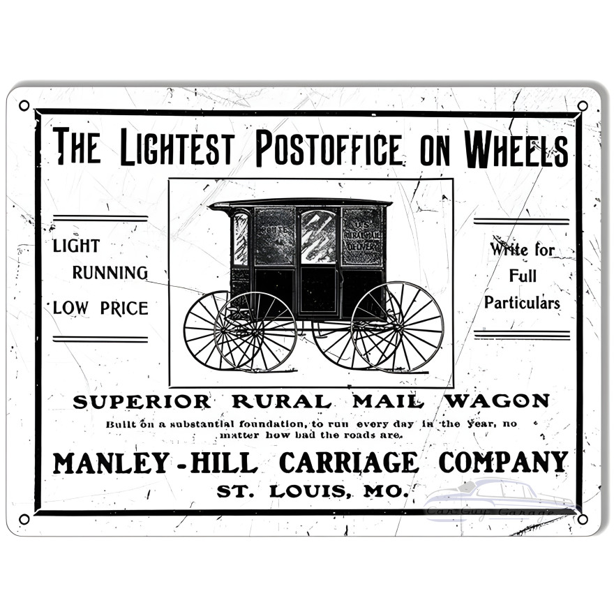 Post Office On Wheels Nostalgic Metal Sign - 9" x 12" Post Office On Wheels Nostalgic Metal Sign - 9" x 12"
