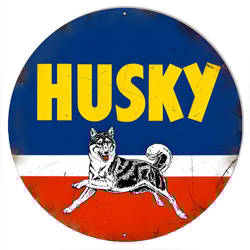 XL Husky Motor Oil Gasoline Metal Sign - 30" x 30"