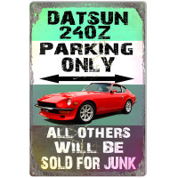 Datsun 240Z Parking Only Metal Sign - 12" x 18"