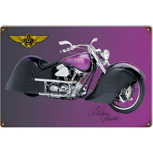 Purple Custom Signature Series Motorcycle Metal Sign - 12" x 18"