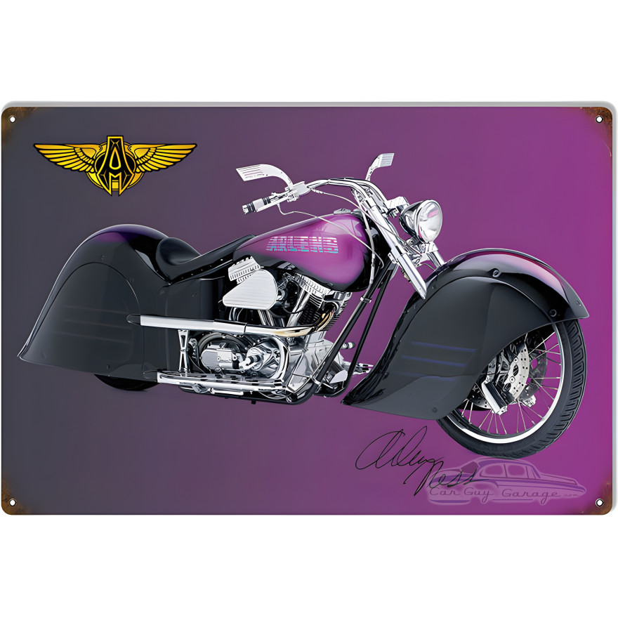 Purple Custom Signature Series Motorcycle Metal Sign - 12" x 18" Purple Custom Signature Series Motorcycle Metal Sign - 12" x 18"