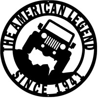 American Legend Jeep Laser Cut Out Wall Art Silhouette Metal Sign - 14" x 14"