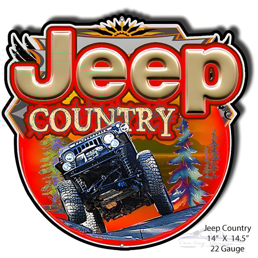 Jeep Country Reproduction Metal Sign - 14" x 14.5" Jeep Country Reproduction Metal Sign - 14" x 14.5"