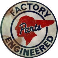 Factory Parts Engineered Gas Station Metal Sign - 14" Round