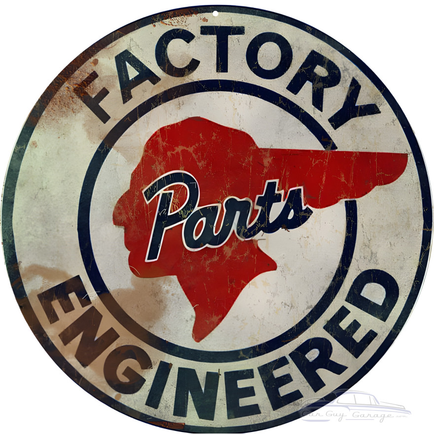Factory Parts Engineered Gas Station Metal Sign - 14" Round Factory Parts Engineered Gas Station Metal Sign - 14" Round