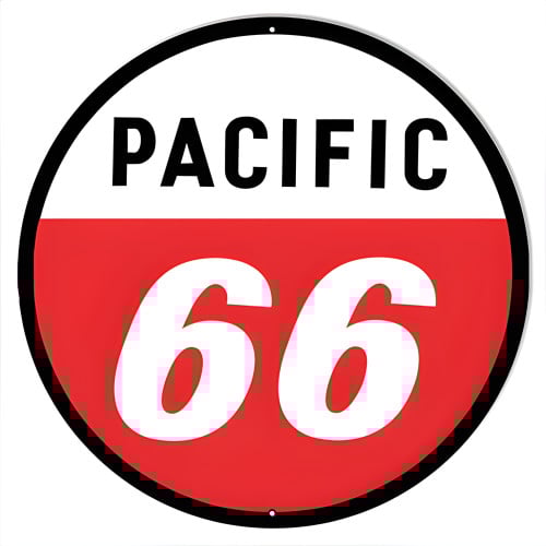 Pacific 66 Gas Station Metal Sign - 14" x 14"