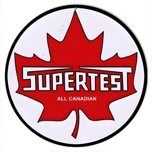 Supertest Canadian Motor Oil Metal Sign - 14" Round