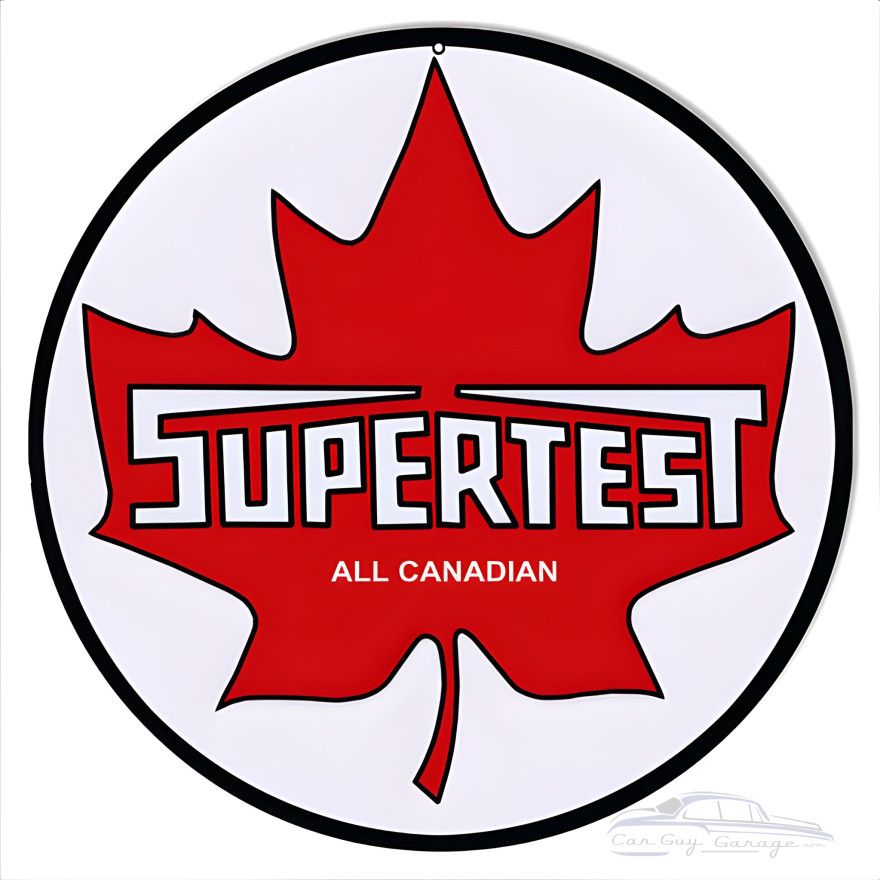 Supertest Canadian Motor Oil Metal Sign - 14" Round
