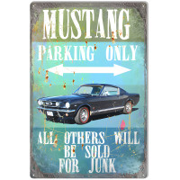 Mustang Parking Metal Sign - 12" x 18"