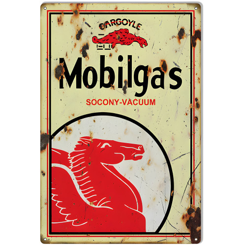 Mobilgas Gargoyle Garage Shop Metal Sign - 12" x 18"