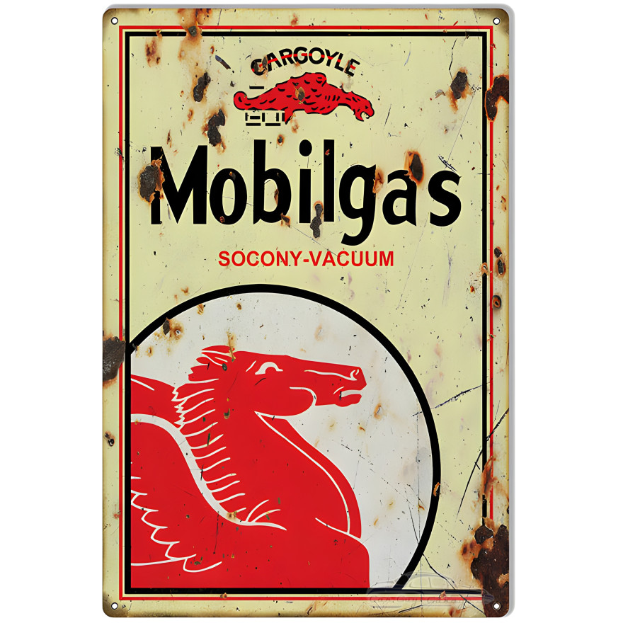 Mobilgas Gargoyle Garage Shop Metal Sign - 12" x 18"