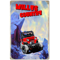 Willys Country Jeep Metal Sign - 12" x 18"