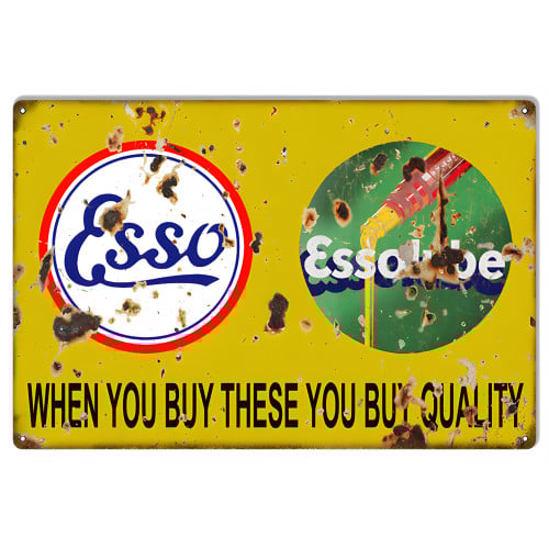 Quality ESSO Essolube Metal Sign - 16" x 24"