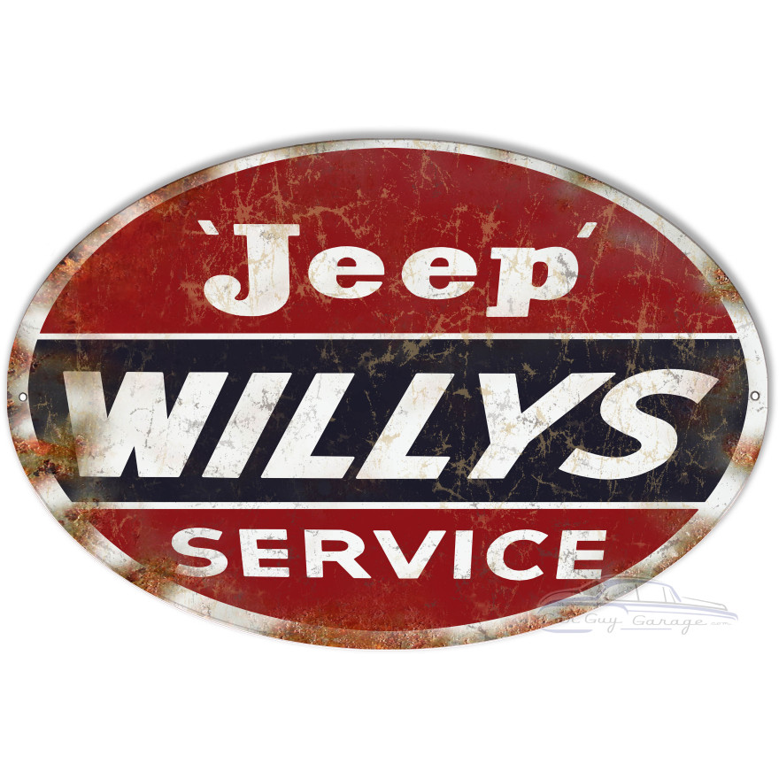 Jeep Willys Garage Shop Metal Sign - 11" x 18" Jeep Willys Garage Shop Metal Sign - 11" x 18"