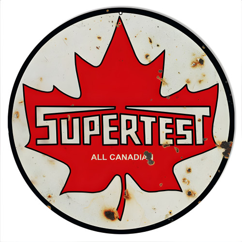 Supertest Canadian Motor Oil Metal Sign - 14" Round