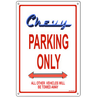 Chevy Parking Only Metal Sign - 12" x 18"
