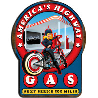 Americas Highway Cut Out Metal Sign - 12" x 16"