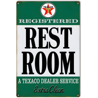 Texaco Extra Clean Restroom Gas Station Metal Sign - 12" x 18"