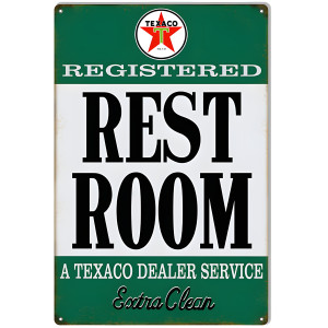 Texaco Extra Clean Restroom Gas Station Metal Sign - 12" x 18"