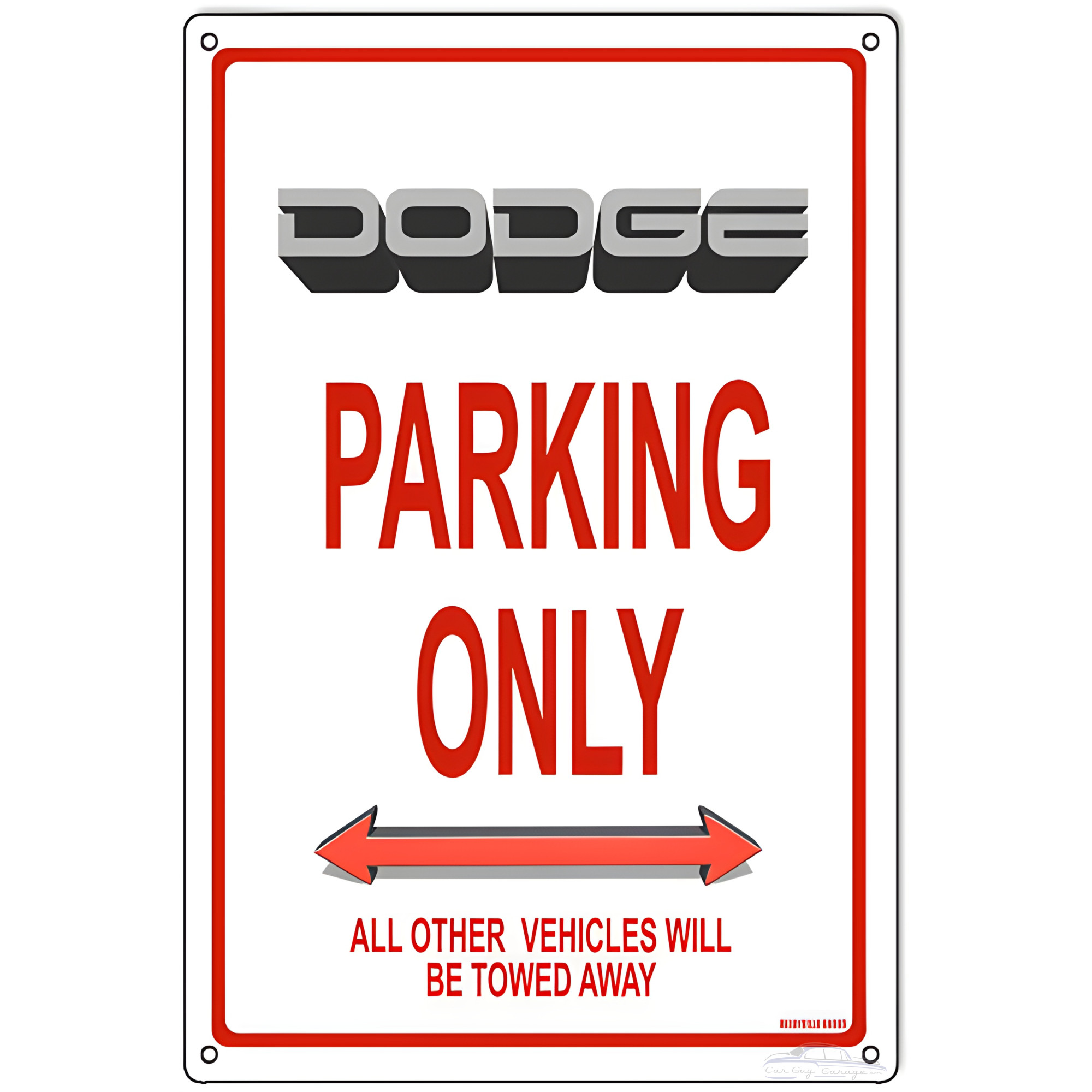 Dodge Parking Only Metal Sign - 12" x 18"