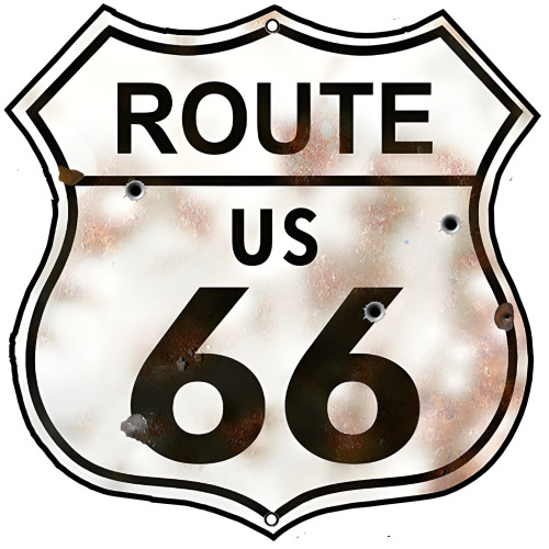 3 of Route 66 US Reproduction Garage Shop Metal Sign - 7.5" x 7.5"