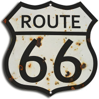 3 of Route 66 Vintage Looking Laser Cut Out Garage Shop Metal Sign - 7.5" x 7.5"