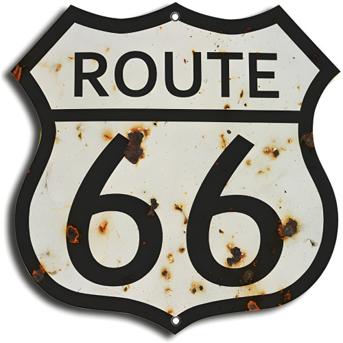 3 of Route 66 Vintage Looking Laser Cut Out Garage Shop Metal Sign - 7.5" x 7.5"