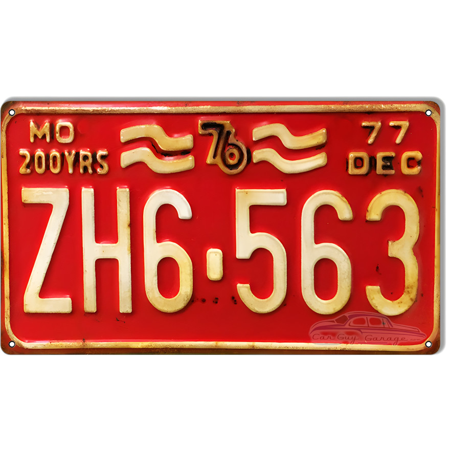 Aged Looking MO 563 License Plate Gas Station Metal Sign - 8" x 14" Aged Looking MO 563 License Plate Gas Station Metal Sign - 8" x 14"