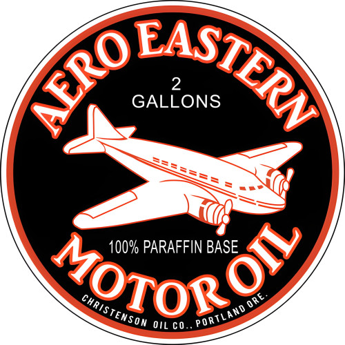 Aero Eastern Motor Oil Metal Sign - 14" Round