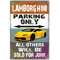 Lamborghini Parking Only Metal Sign - 12" x 18"