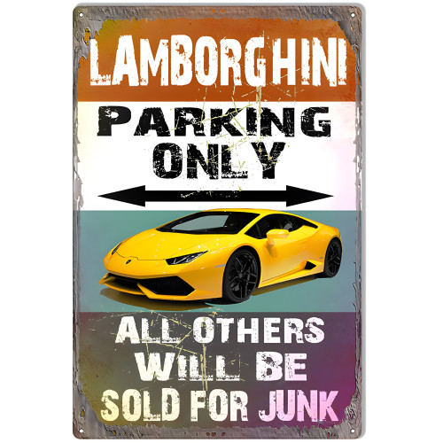 Lamborghini Parking Only Metal Sign - 12" x 18"