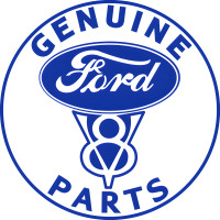 Genuine Ford Parts Service Station Metal Sign - 14" Round
