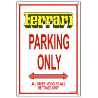 Ferrari Parking Only Metal Sign - 12" x 18"
