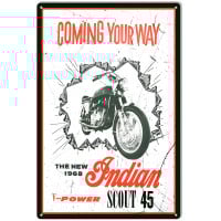 1968 Indian Scout 45 Motorcycle Reproduction Metal Sign - 18" x 30"