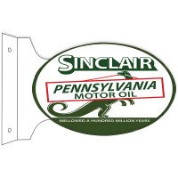 Sinclair Pennsylvania Motor Oil Double Sided Flange Metal Sign - 12" x 18"