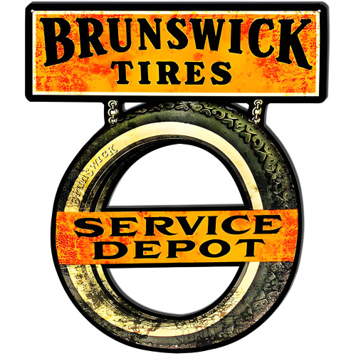 Brunswick Tires Service Depot Metal Sign - 17.3" x 20"
